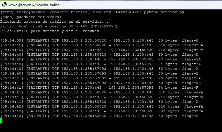 Monitorizar tráfico saliente y entrante de una web guía práctica con Python y alternativas reales