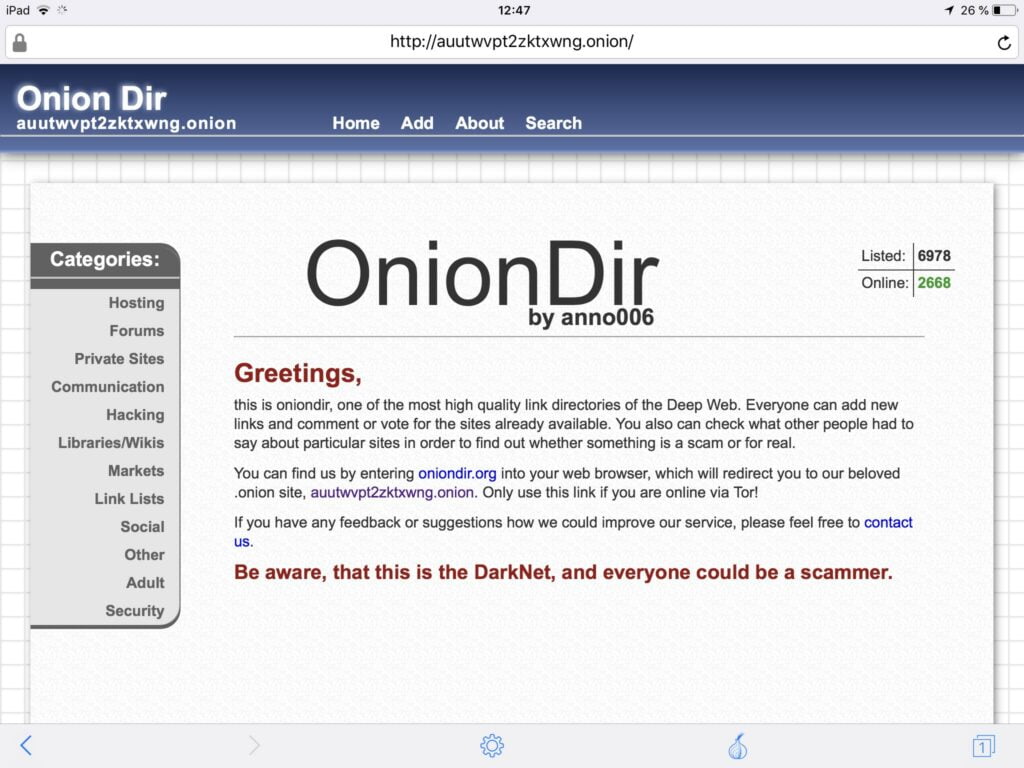 OnionDir - La Guía Definitiva de Sitios de la Dark Web