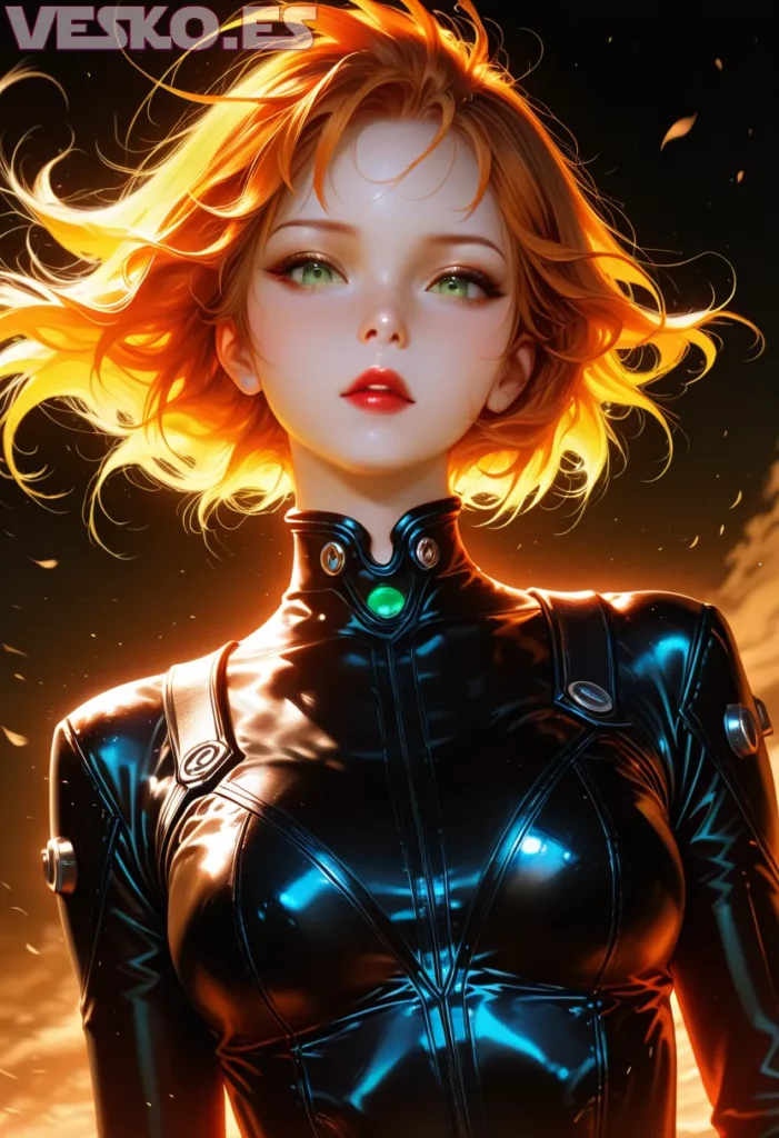 Arte hechos históricos increíbles de Chica Cyborg Flux 1 Dev Comfyui generado por IA