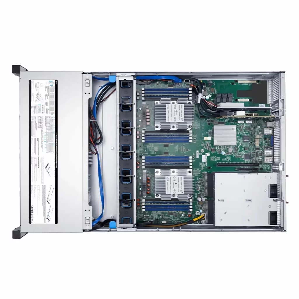 Foto de un servidor rack con doble CPU