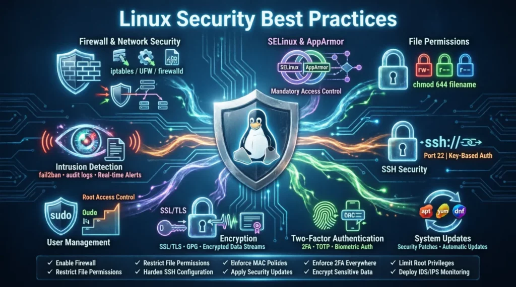 Infografía de seguridad Linux