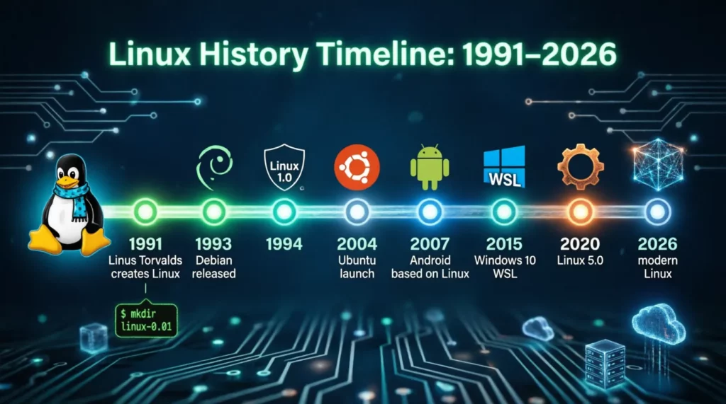 Línea temporal de Linux